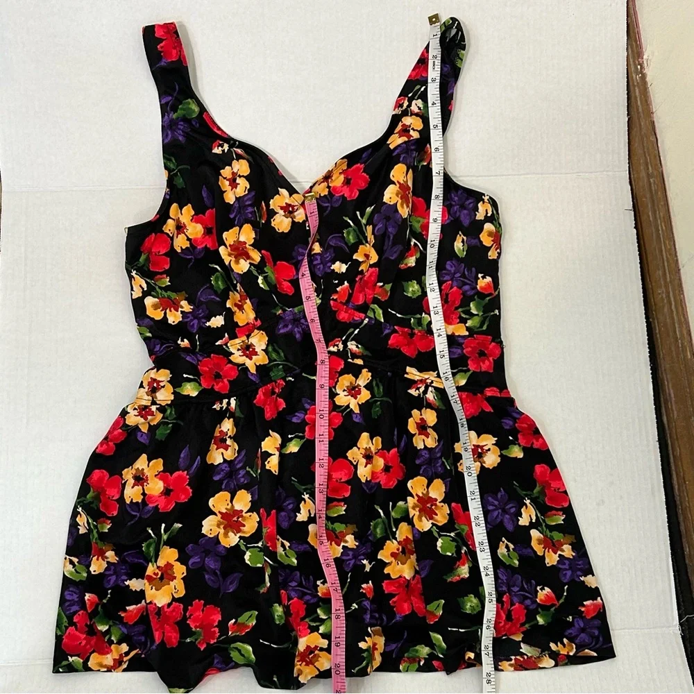 Westbound Beach Summer Swimwear Floral One Piece Skirt Swimsuit Size 24. - Picture 11 of 14